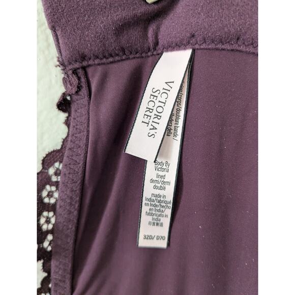 Body‎ by VICTORIAS SECRET Longline Corset Bra Lined Dem Merlot Wine Sz 32D - Picture 5 of 5